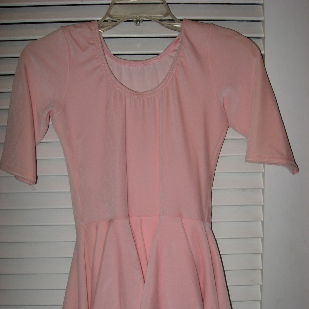Girls pink figure skating dress